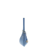 Borsa a Spalla in Vera Pelle Blu Jeans