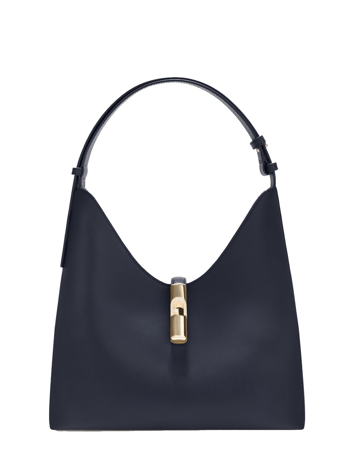 Borsa a Spalla in Pelle Ruga Blu Scuro Furla