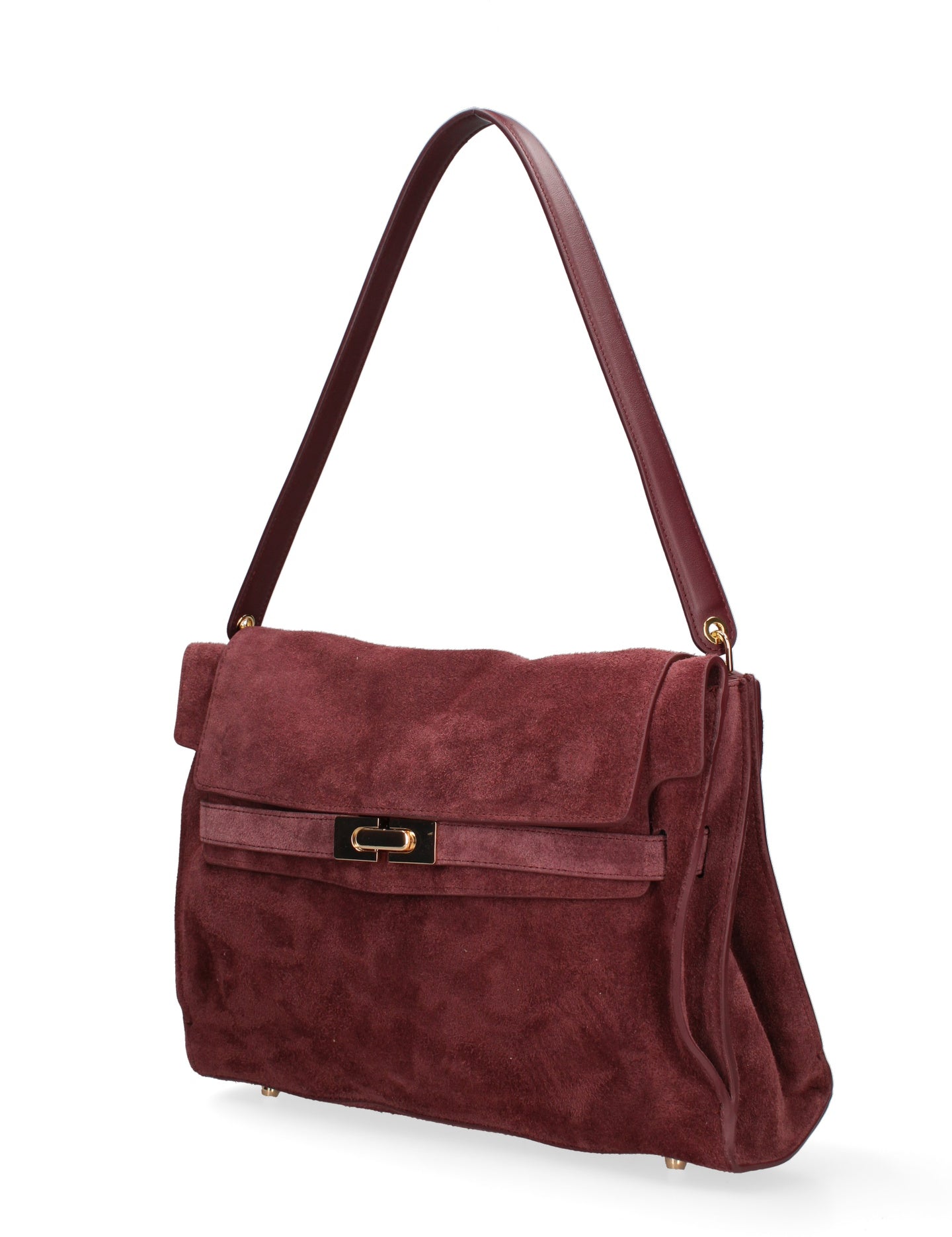 Borsa a Mano in Vera Pelle Bordeaux