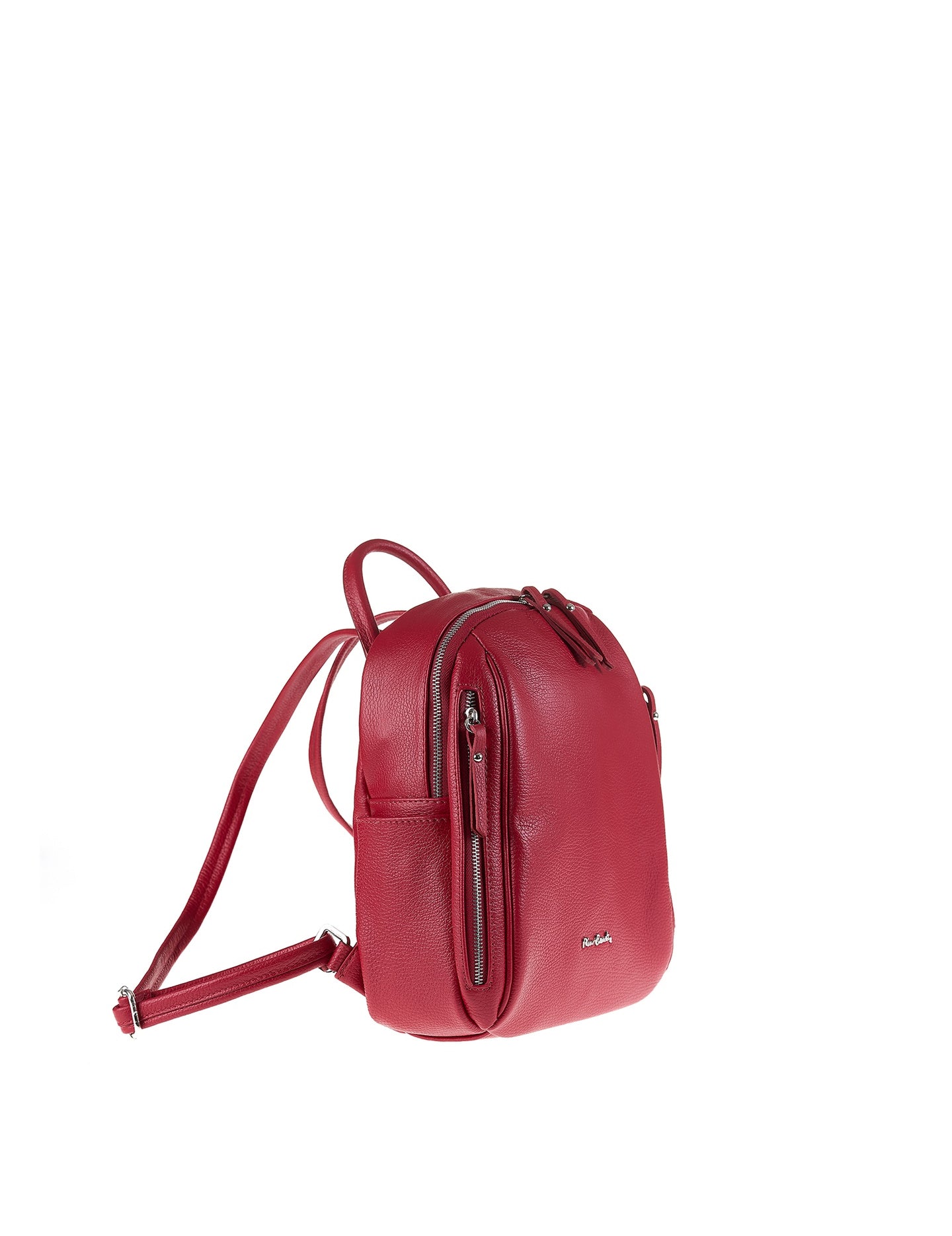 Rubinroter Rucksack aus echtem Leder