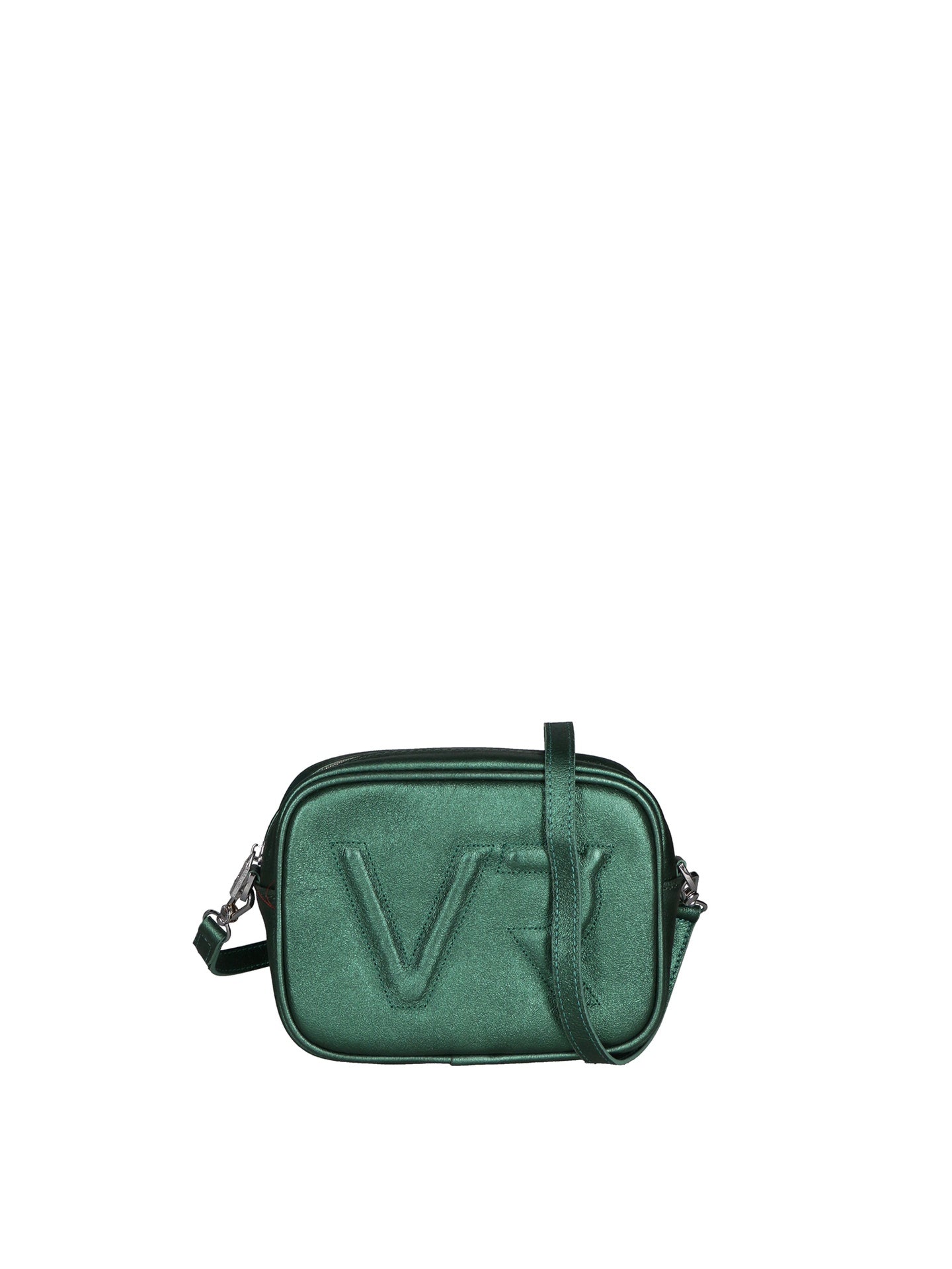 Borsa a Tracolla in Genuine Printed Suede Leather Verde