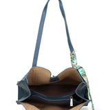 Borsa a Mano in Pelle Vegana Blue Jeans