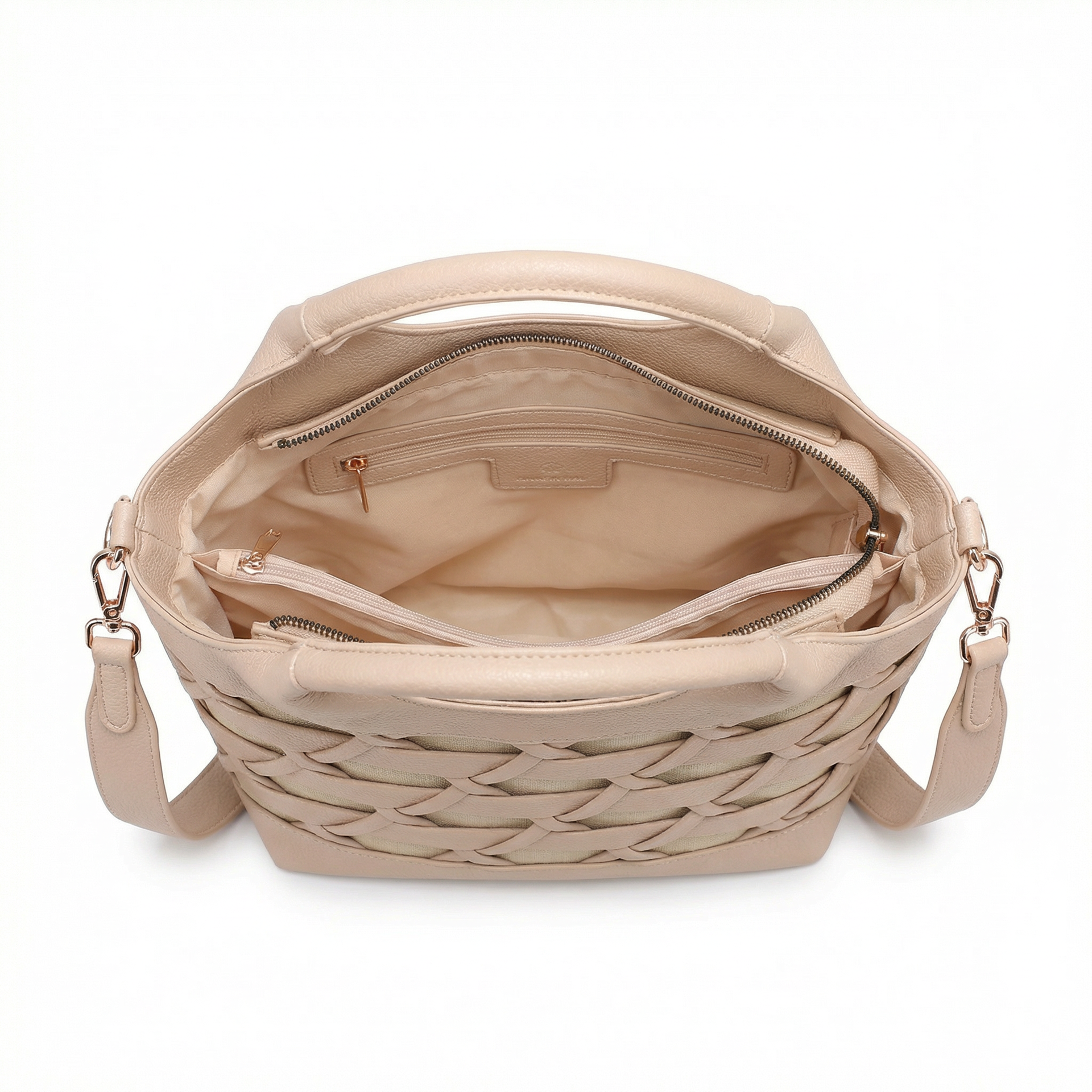 Borsa a Mano in Polyurethane Beige Scuro