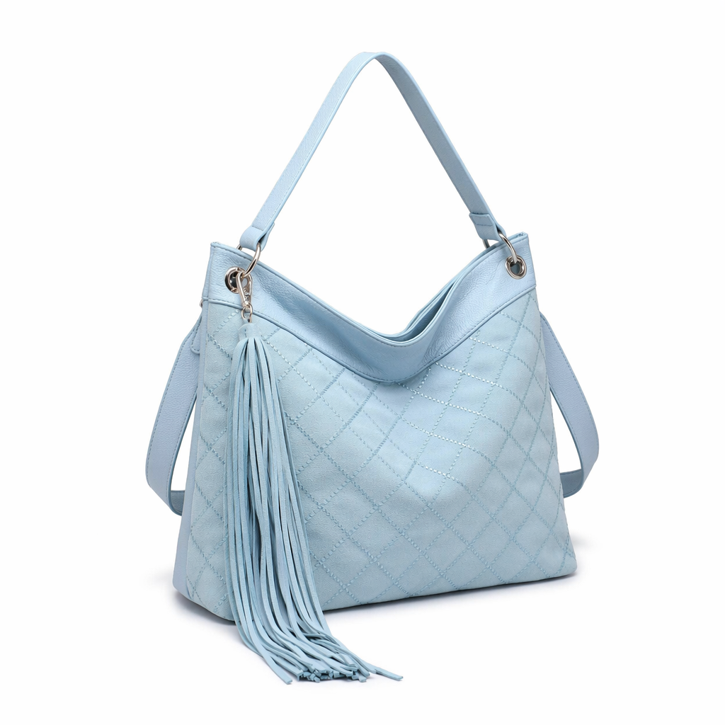 Borsa a Spalla in Pelle Vegana Blu