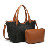 Schwarze Polyester-Schultertasche
