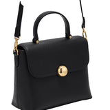 Schwarze Lederhandtasche
