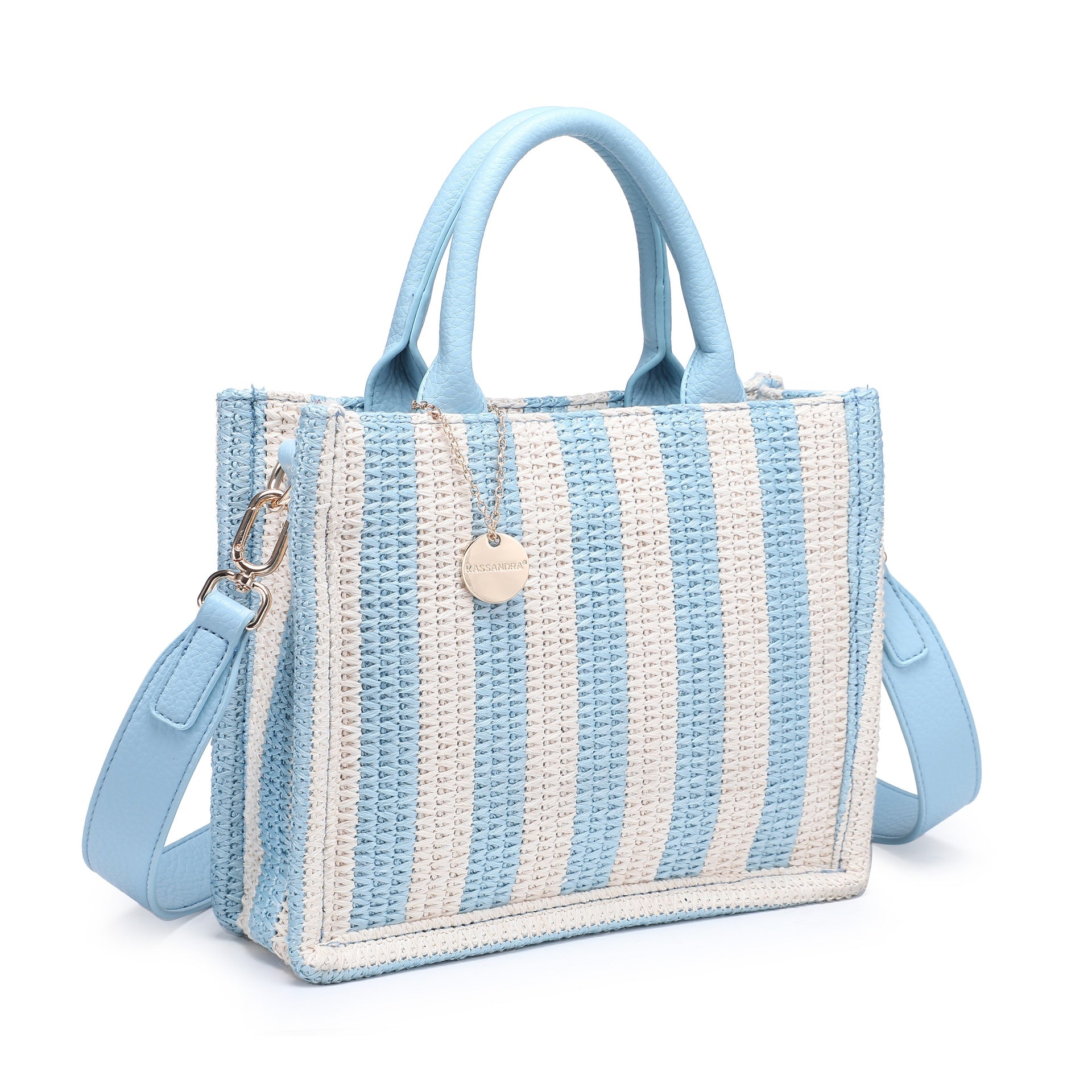 Borsa a Tracolla in Poliestere Azzurro