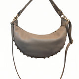Borsa a Tracolla in Dollaro Leather Beige Scuro