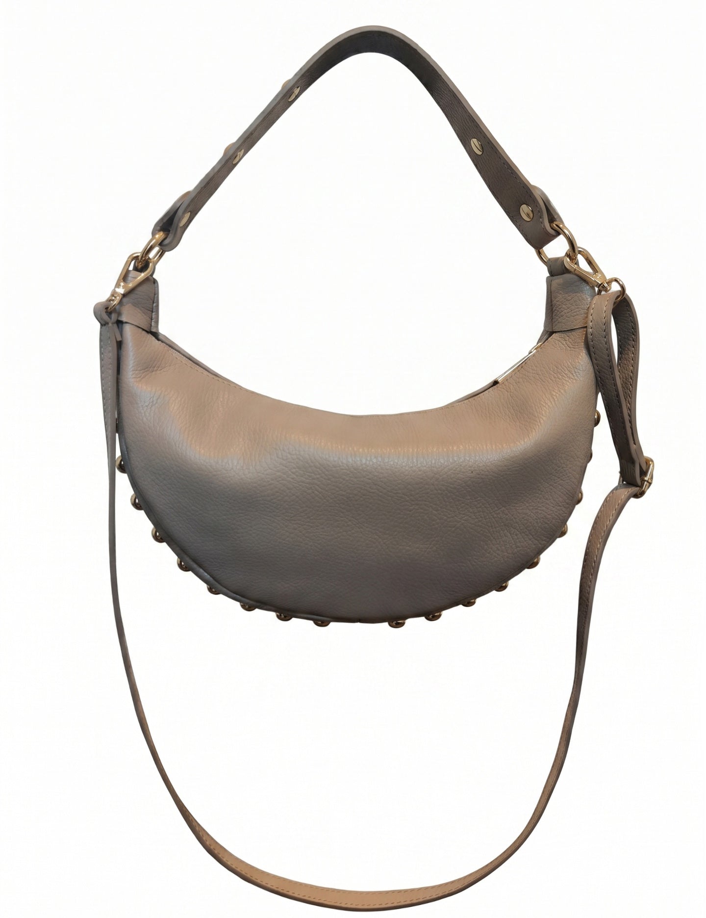 Borsa a Tracolla in Dollaro Leather Beige Scuro