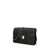Bolso de hombro de piel vegana negra