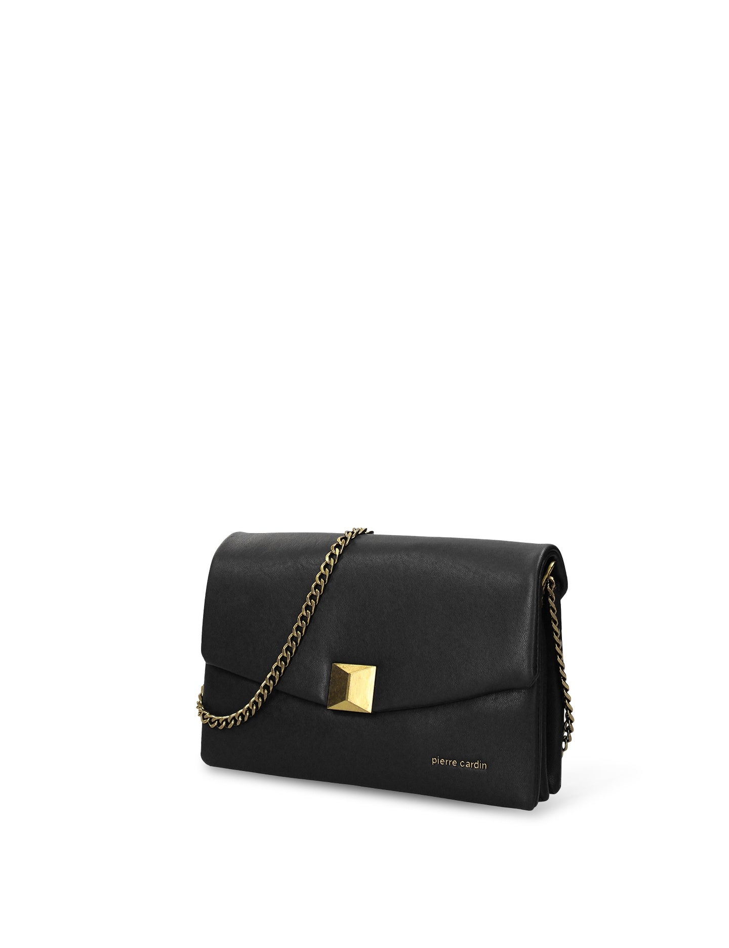 Schwarze Schultertasche aus veganem Leder