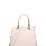 Bolso de hombro de piel vegana beige