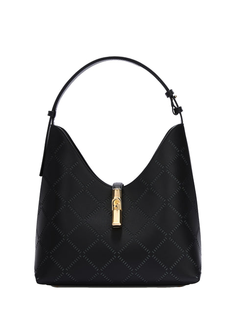 Borsa a Spalla in Pelle Ruga Nero