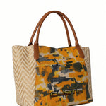 Borsa a Mano in Pelle Vegana Giallo