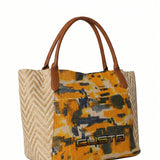 Borsa a Mano in Pelle Vegana Giallo