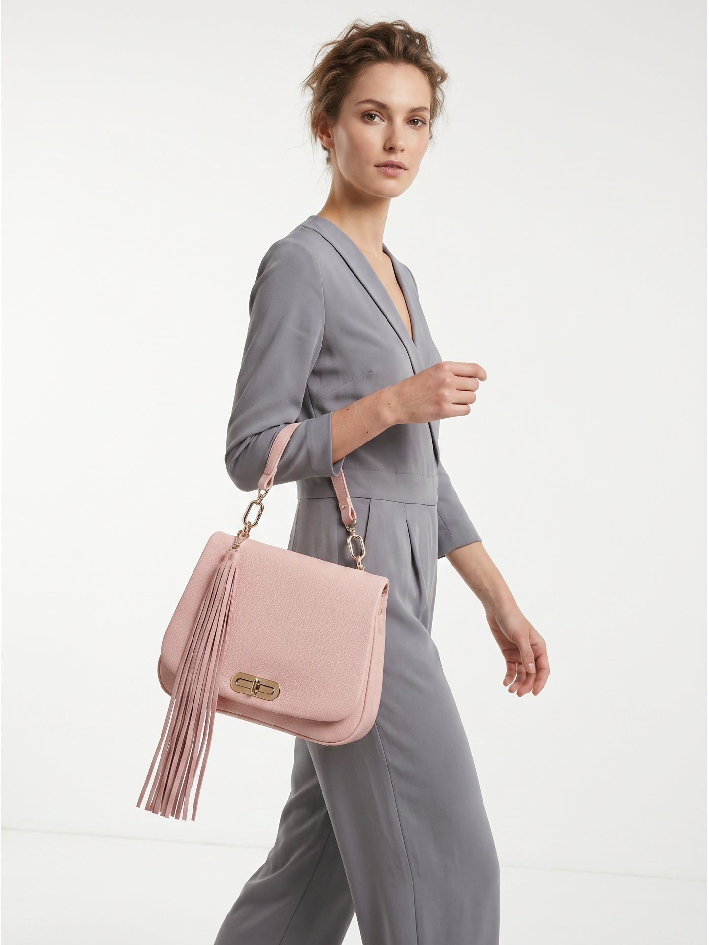 Borsa a Mano in Polyurethane Rosa