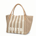 Borsa a Mano in Pelle Vegana Panna