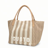 Borsa a Mano in Pelle Vegana Panna
