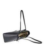 Bolso de hombro de piel auténtica negra