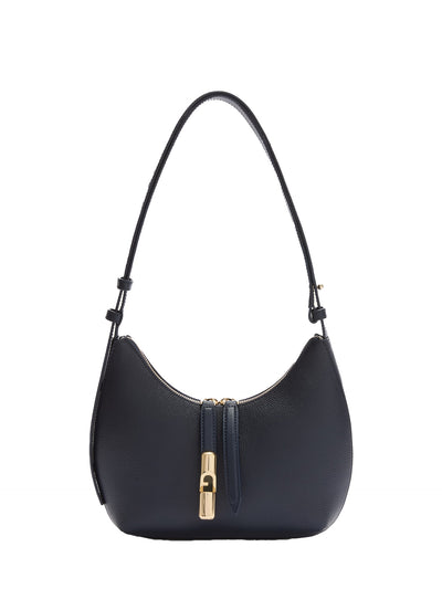 Borsa a Spalla in Pelle Blu Scuro