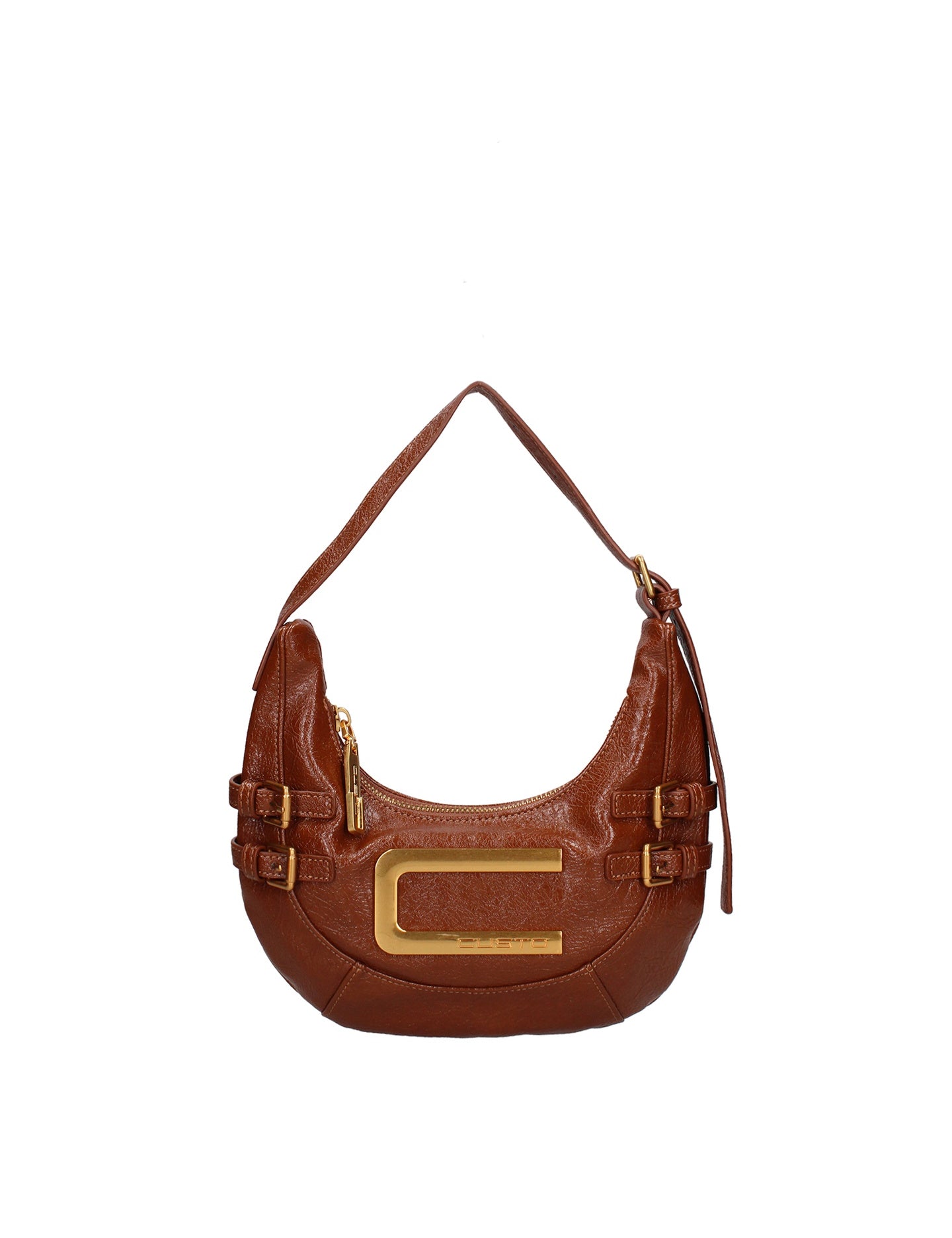 Borsa a spalla CUSTO - Marrone scuro