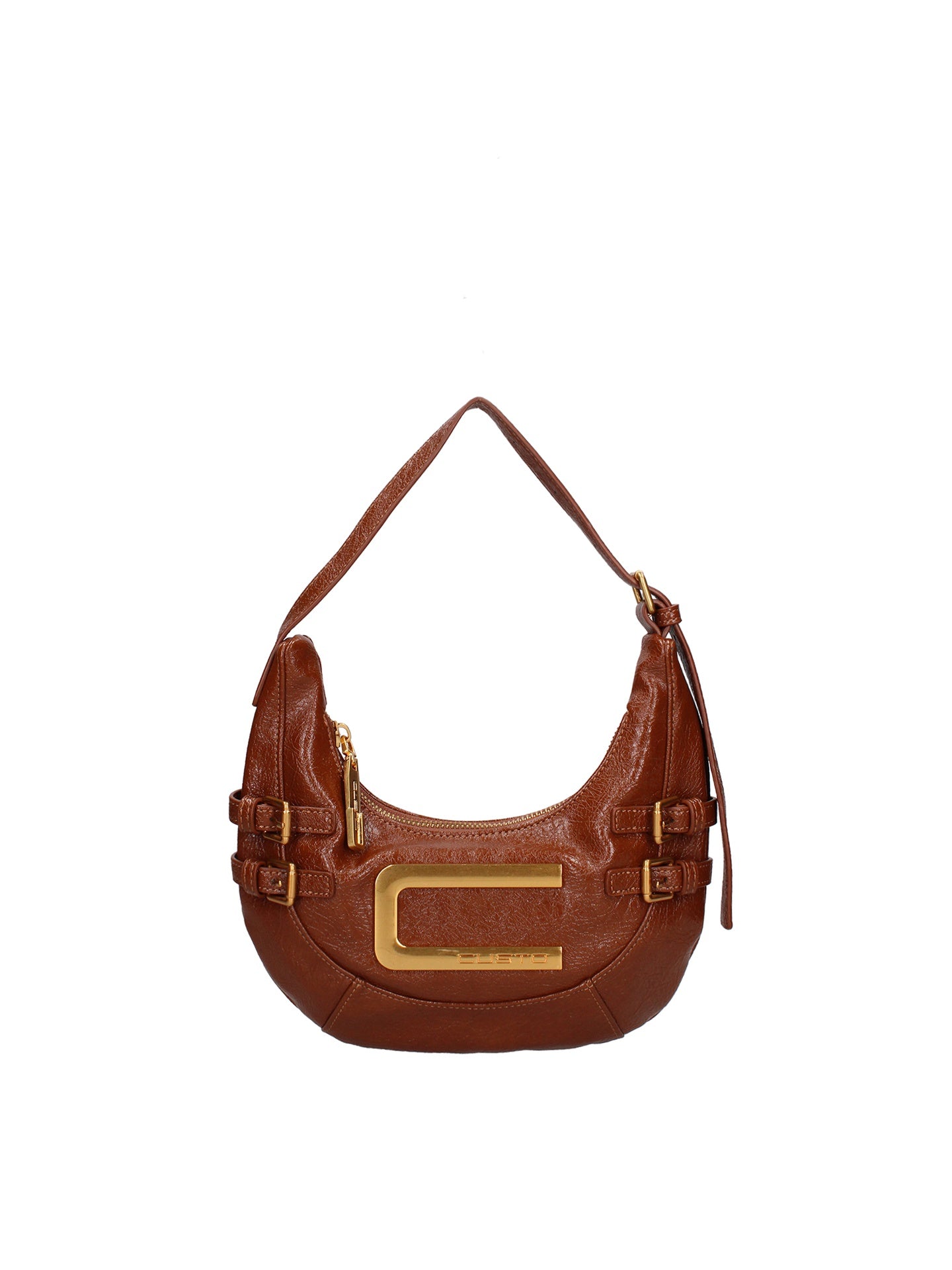 Borsa a spalla CUSTO - Marrone scuro