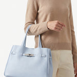 Borsa a Tracolla in Dollaro Leather Azzurro