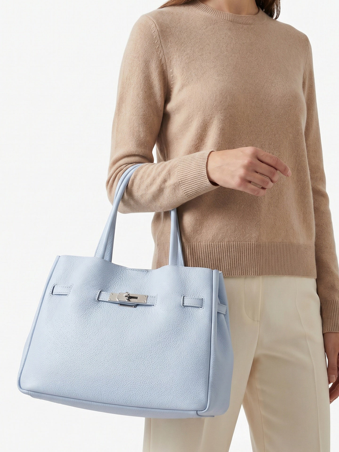 Borsa a Tracolla in Dollaro Leather Azzurro