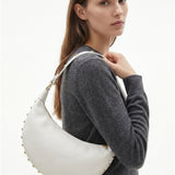 Borsa a Tracolla in Dollaro Leather Bianco