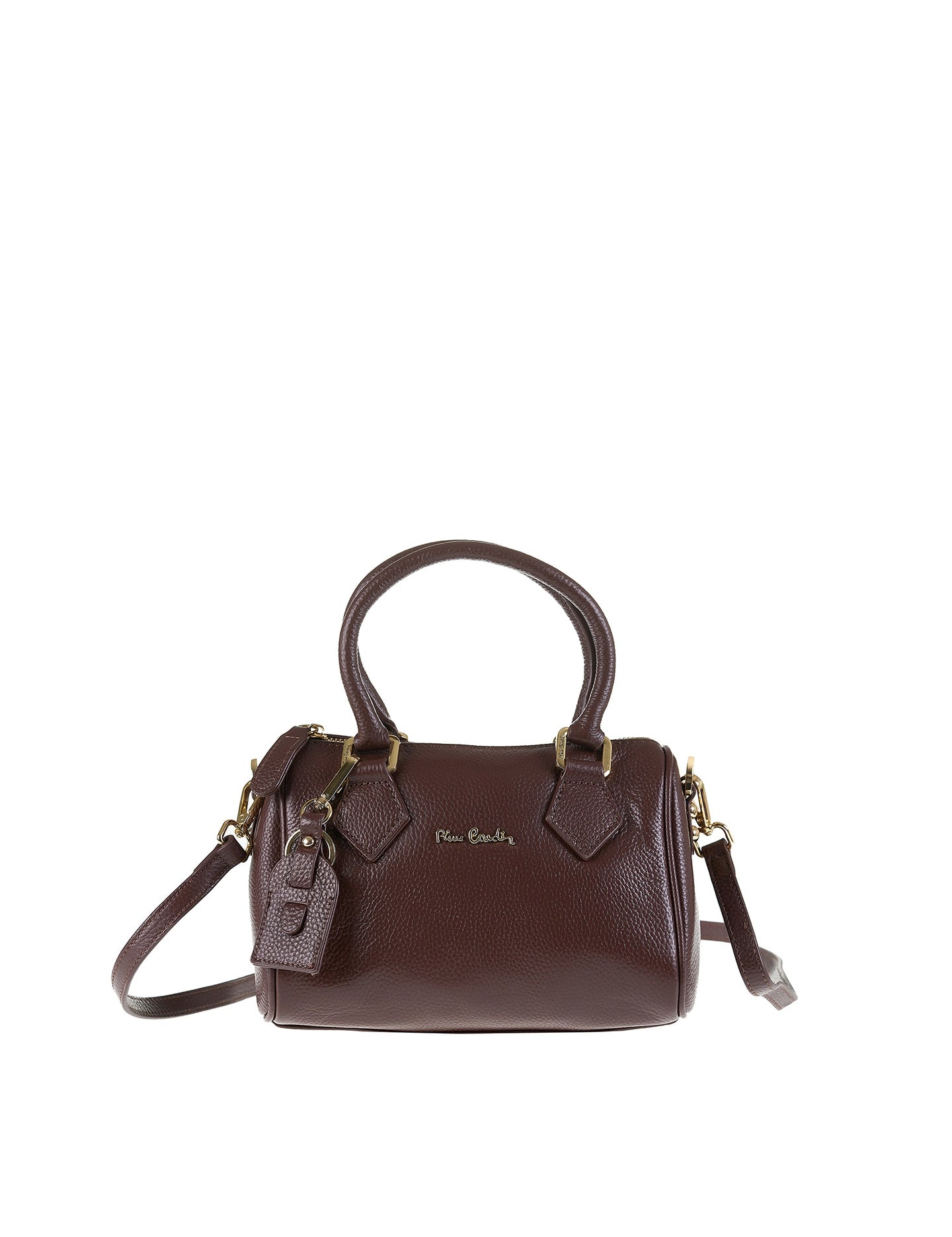 Borsa a Bauletto in Vera Pelle Cioccolato Pierre Cardin