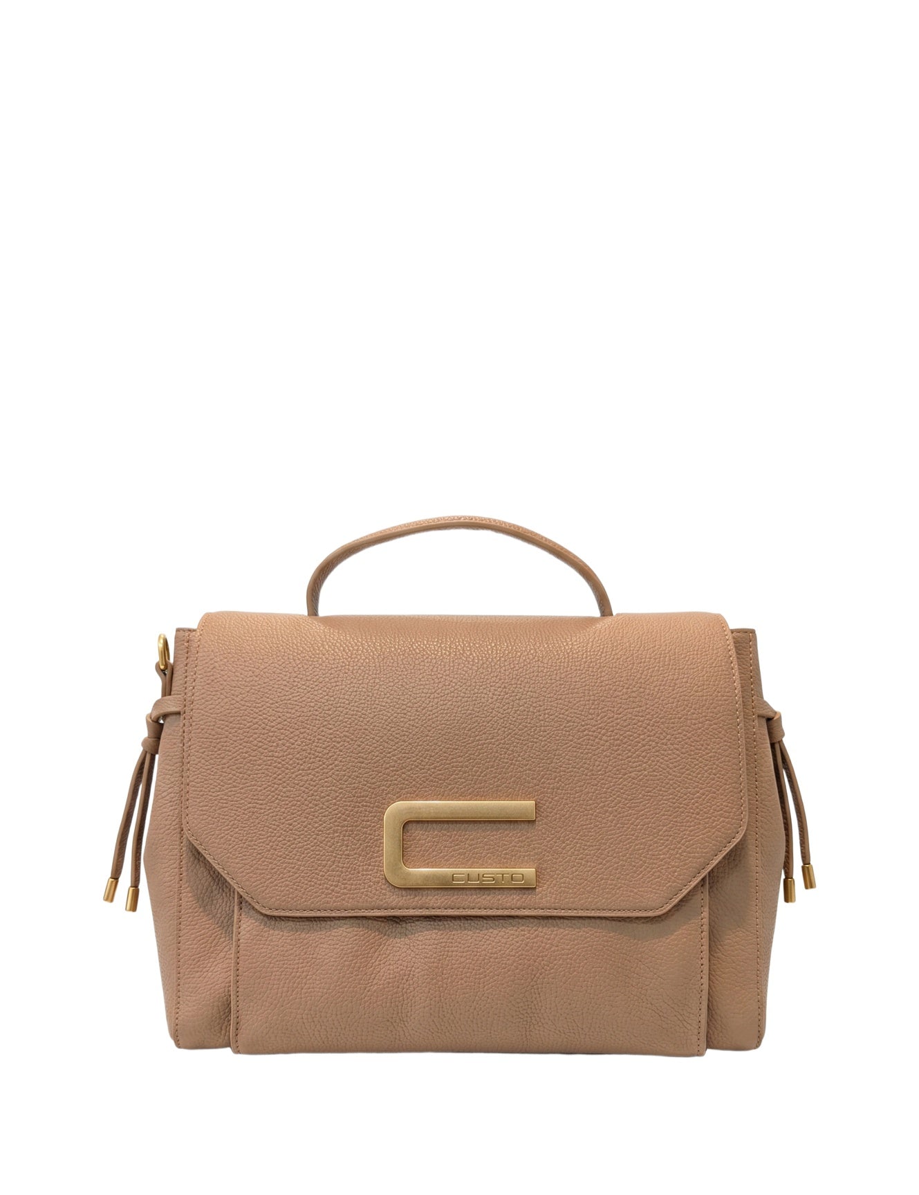 Borsa a bauletto in Pelle Vegana Tan CUSTO BARCELONA