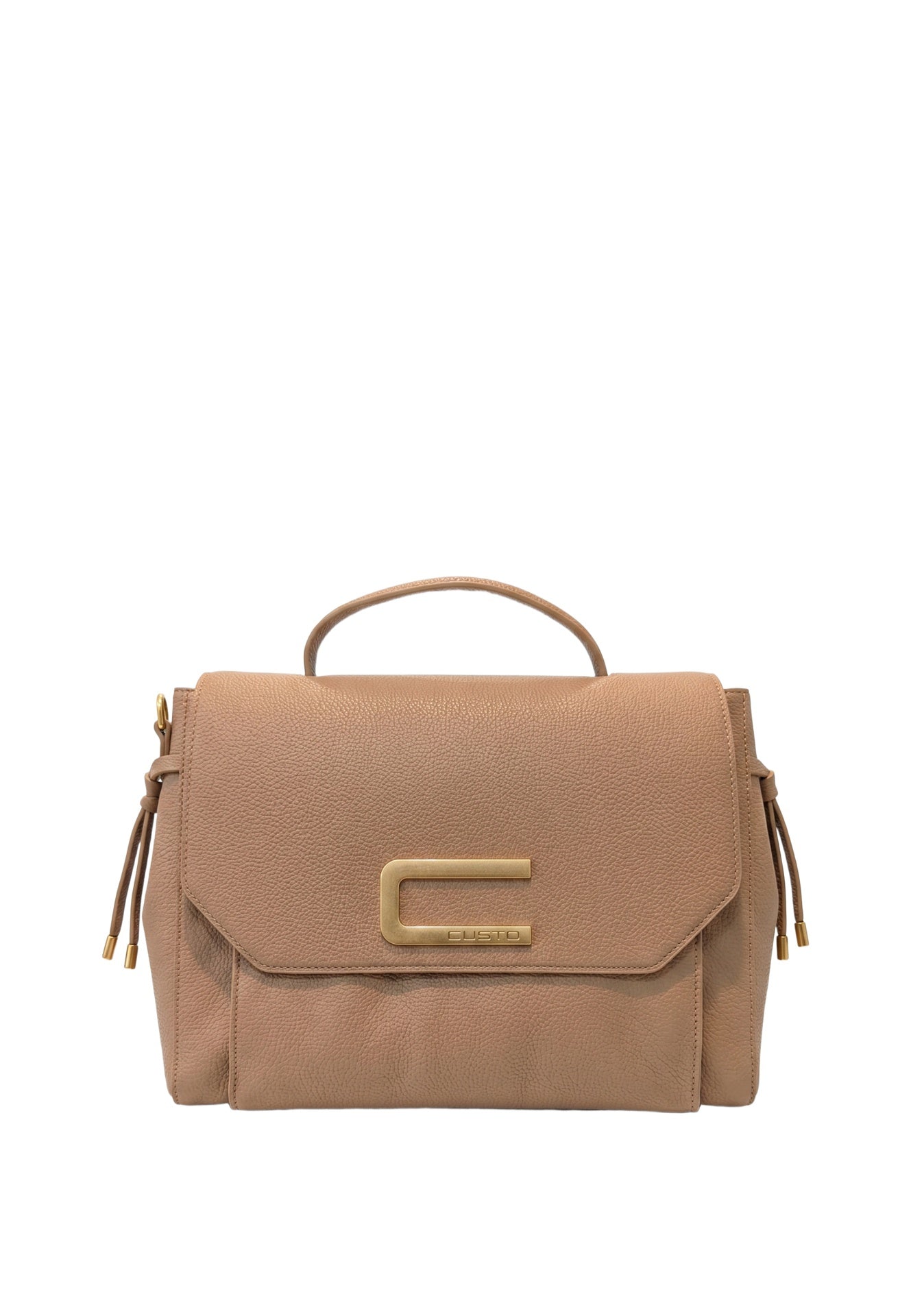 Borsa a bauletto in Pelle Vegana Tan CUSTO BARCELONA