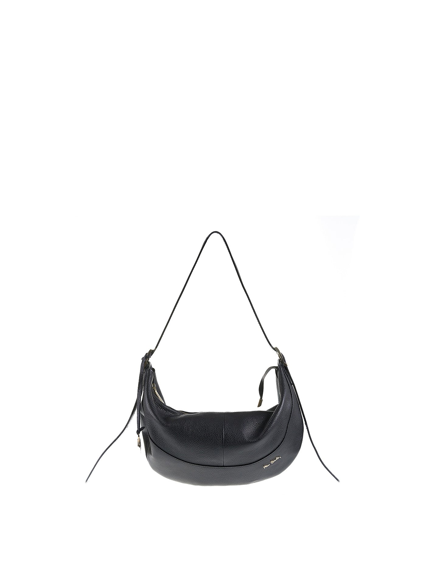 Borsa a Spalla in Vera Pelle Nero Pierre Cardin