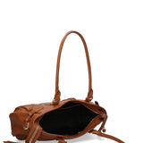 Borsa a Mano in Vera Pelle Cuoio Scuro