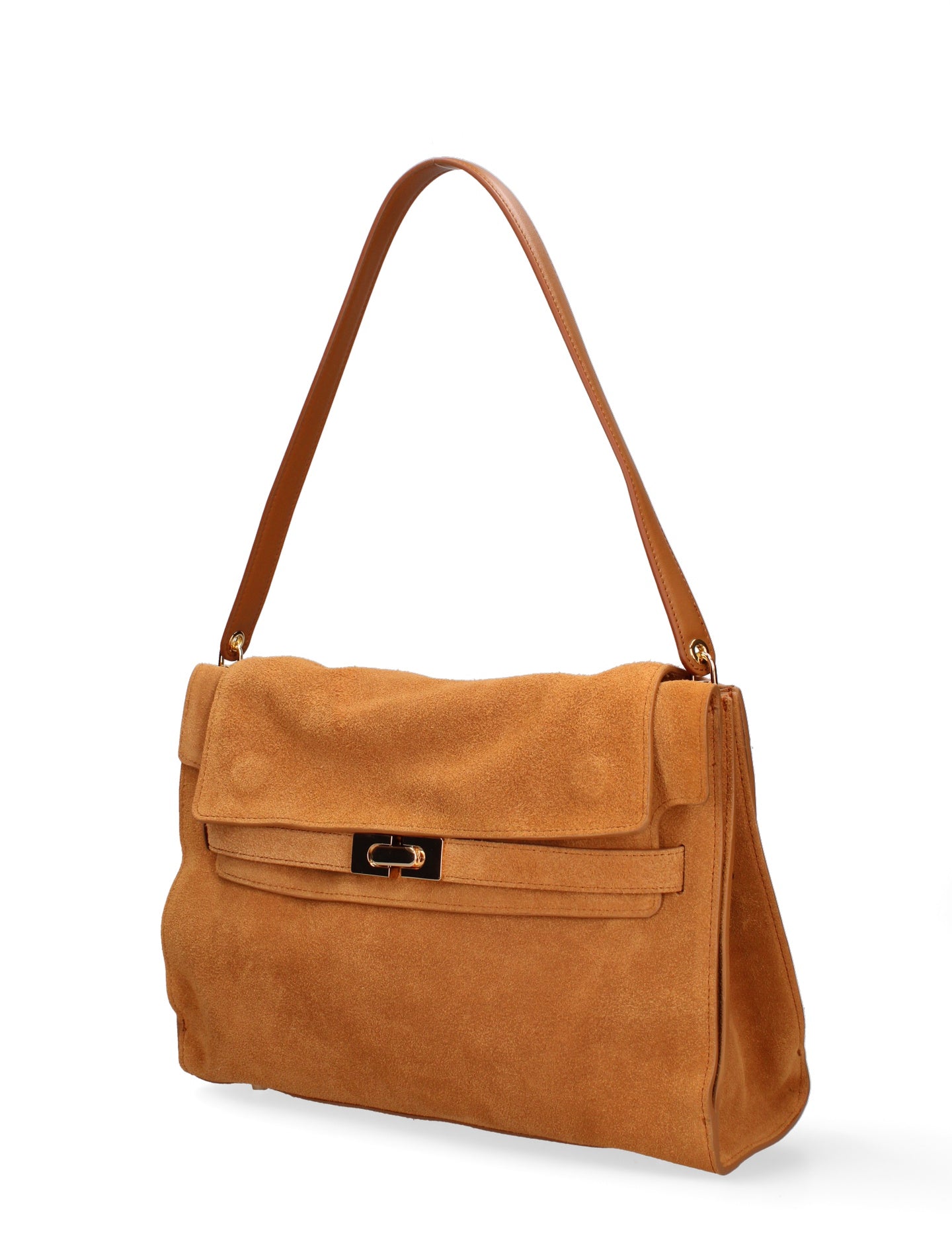 Borsa a Mano in Vera Pelle Cuoio Scuro