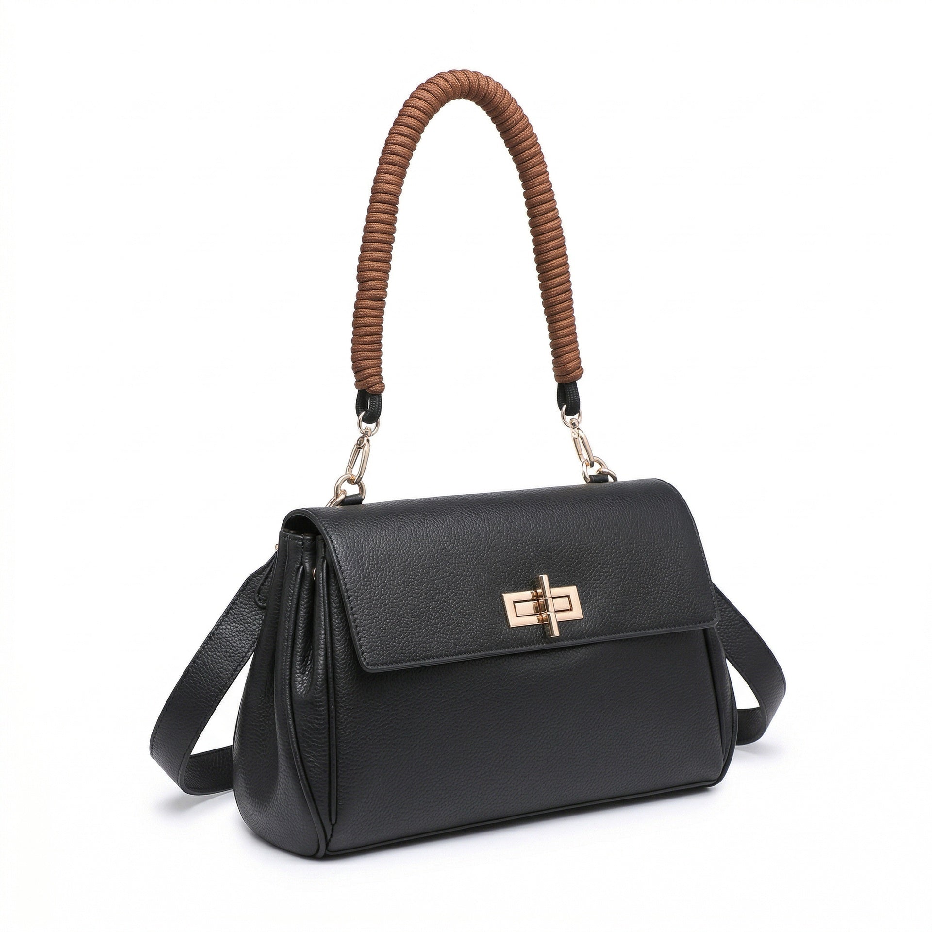 Borsa a Mano in Polyurethane Nero