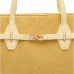 Borsa a Mano in Pelle Vegana Giallo