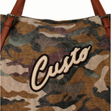Borsa a Mano in Pelle Vegana Verde Militare