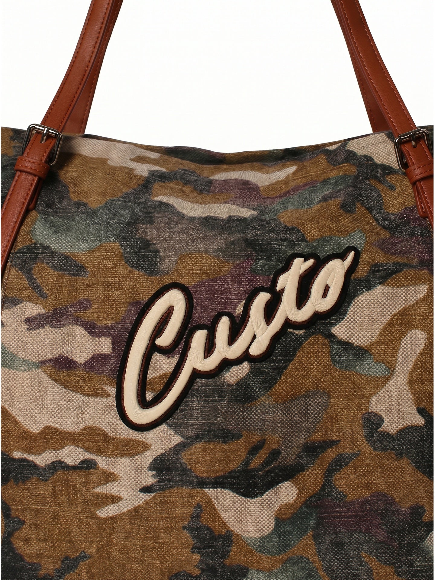 Borsa a Mano in Pelle Vegana Verde Militare