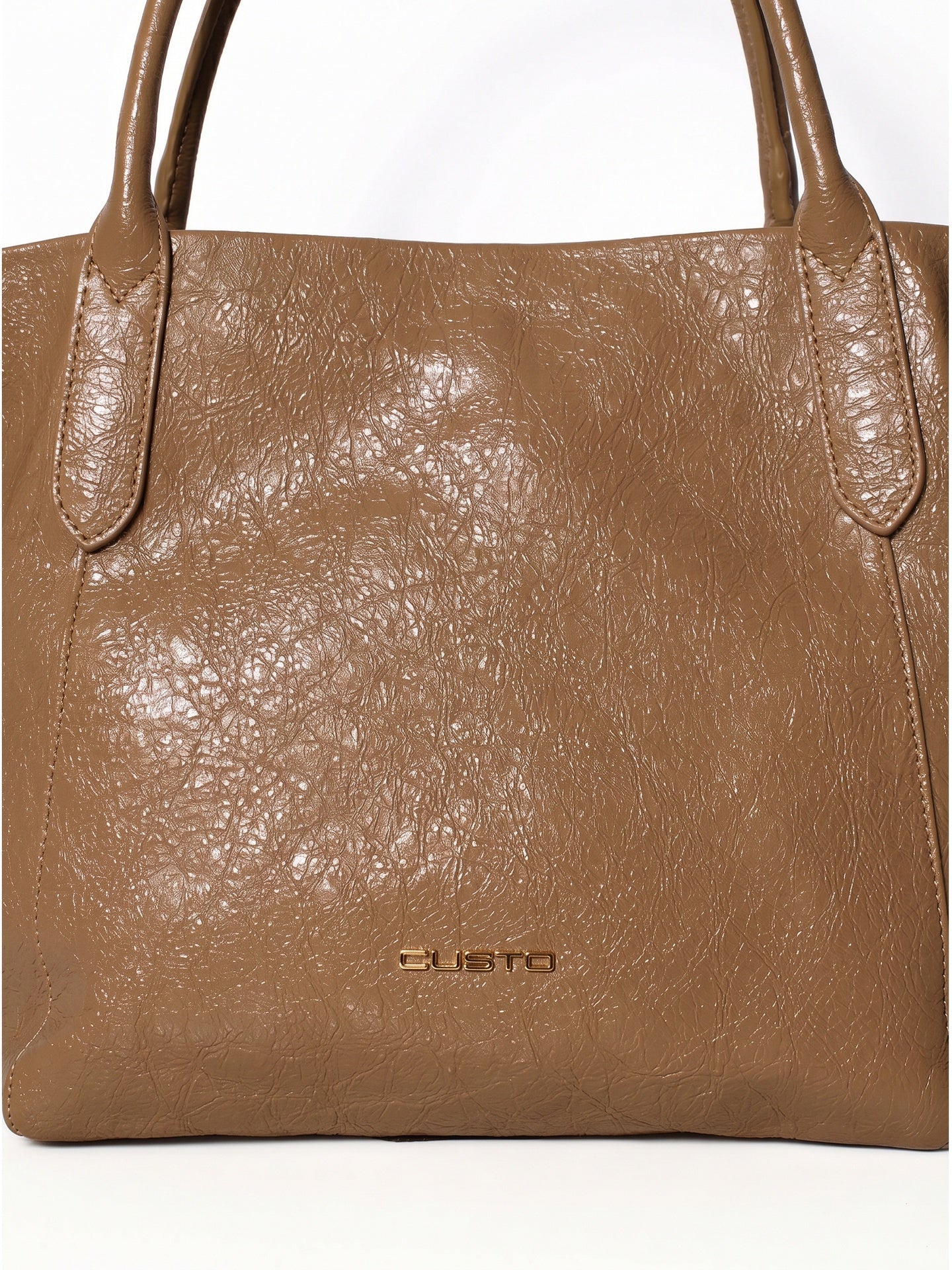 Borsa a Mano in Pelle Vegana Beige