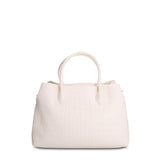 Weiße vegane Lederhandtasche
