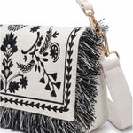 Borsa a Spalla in Cotone Nero