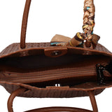 Borsa a Mano Donna in Pelle Vegana Marrone