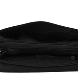 Bolso de hombro de piel vegana negra