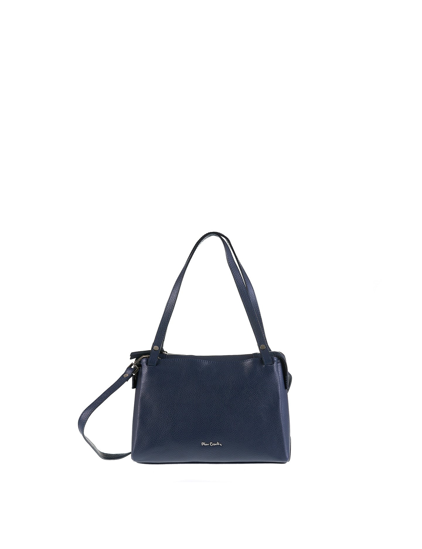 Borsa a Tracolla in Vera Pelle Navy Pierre Cardin