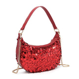 Bolso de hombro rojo de poliéster