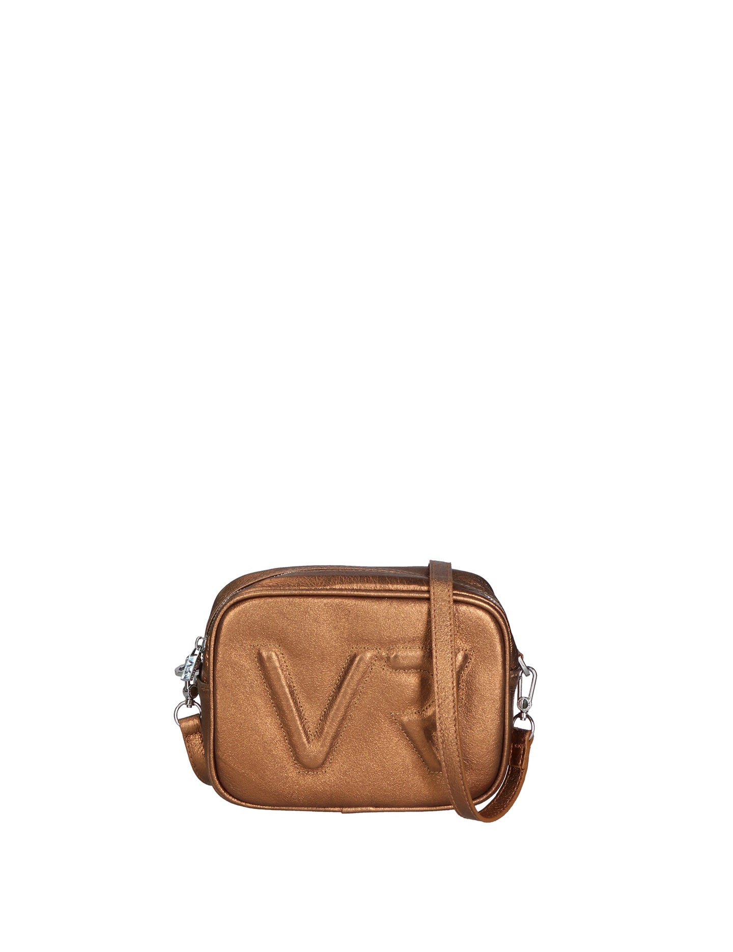 Borsa a Tracolla in Genuine Printed Suede Leather Bronzo