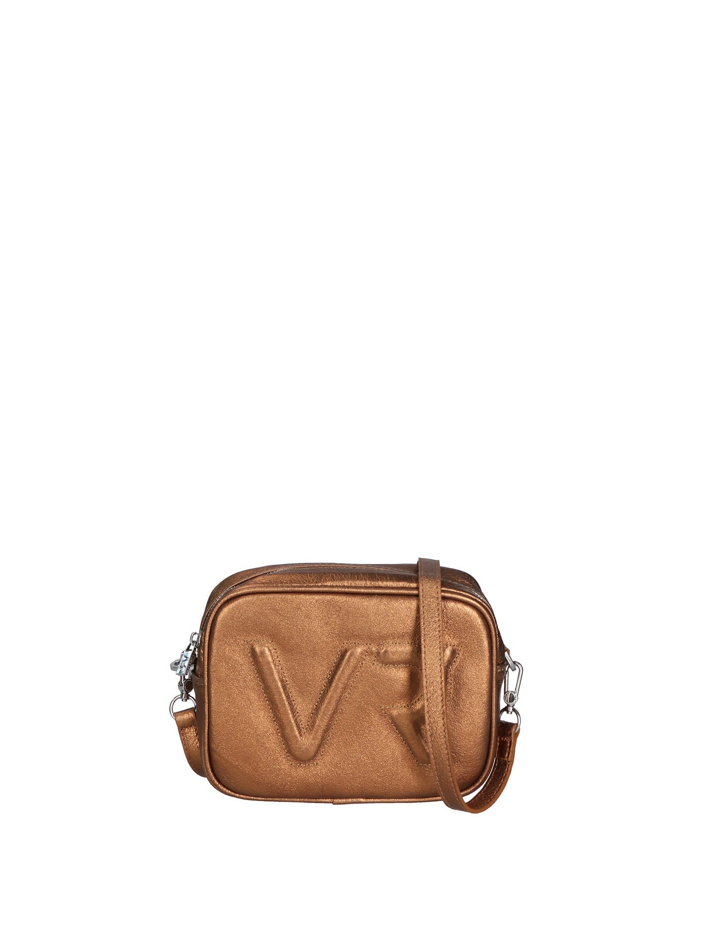 Borsa a Tracolla in Genuine Printed Suede Leather Bronzo