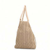Borsa a Mano in Pelle Vegana Panna