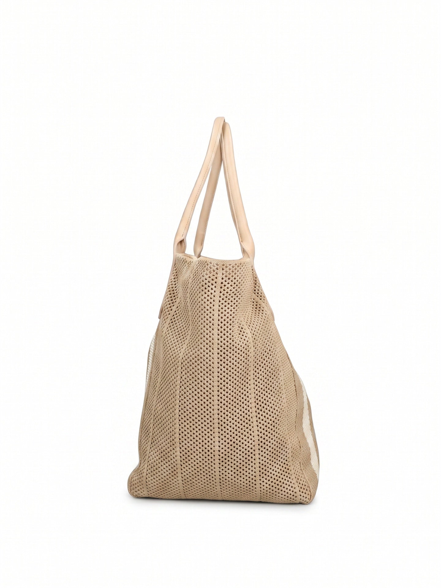 Borsa a Mano in Pelle Vegana Panna